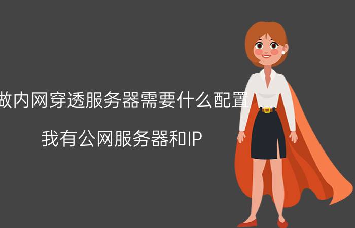 做内网穿透服务器需要什么配置 我有公网服务器和IP，怎么实现内网穿透？